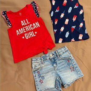 All American Girl Red Kids Top